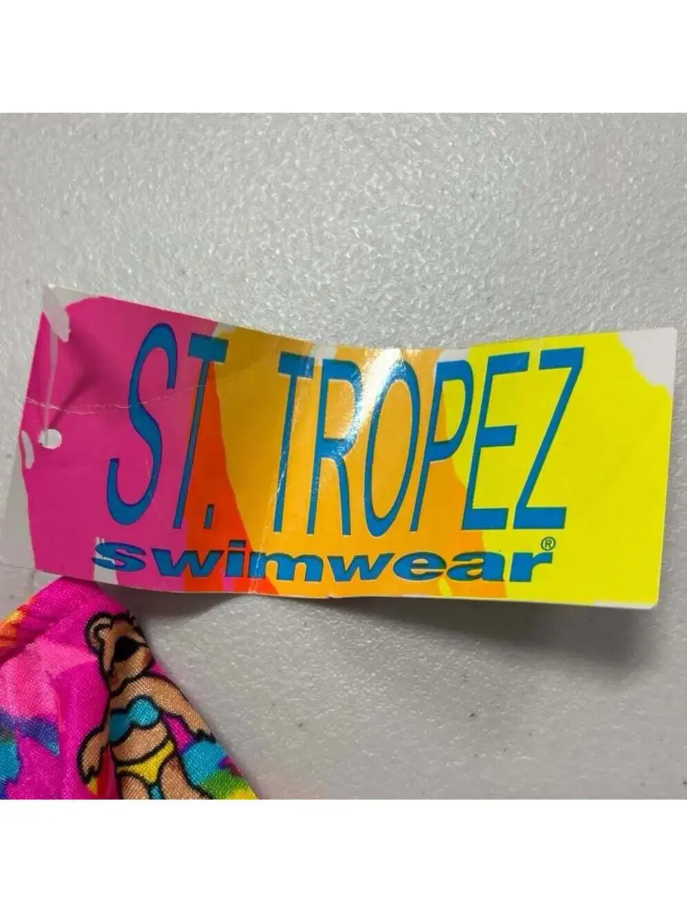 Vintage St. Tropez Toddler Girls Swimsuit 4T Rainbow Bear Print One Piece NWT